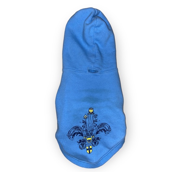 🦮 OLD NAVY Fleur-De-Lis Cotton Dog Hoodie Sweater - Picture 2 of 5